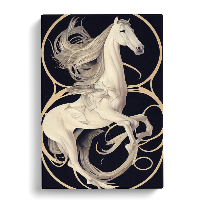 Art Nouveau Horse No.2 - Wrapped Canvas, 60cm H x 40cm W x 3cm D