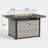 43.3'' Outdoor Propane Fire Pit Table, 55,000 BTU, Aluminum Tabletop & All-Weather HDPE Wicker Base, Includes Tempered Glass Wind Guard