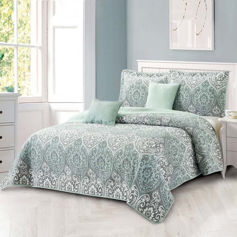 Ensemble de courtepointes en microfibre 5 pièces Kingston, Très grand surdimensionné
