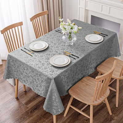 Round Table Cloth, Waterproof Heavy Duty Vinyl Tablecloths, Wipeable Washable Table Cover For Kitchen And Dining Room