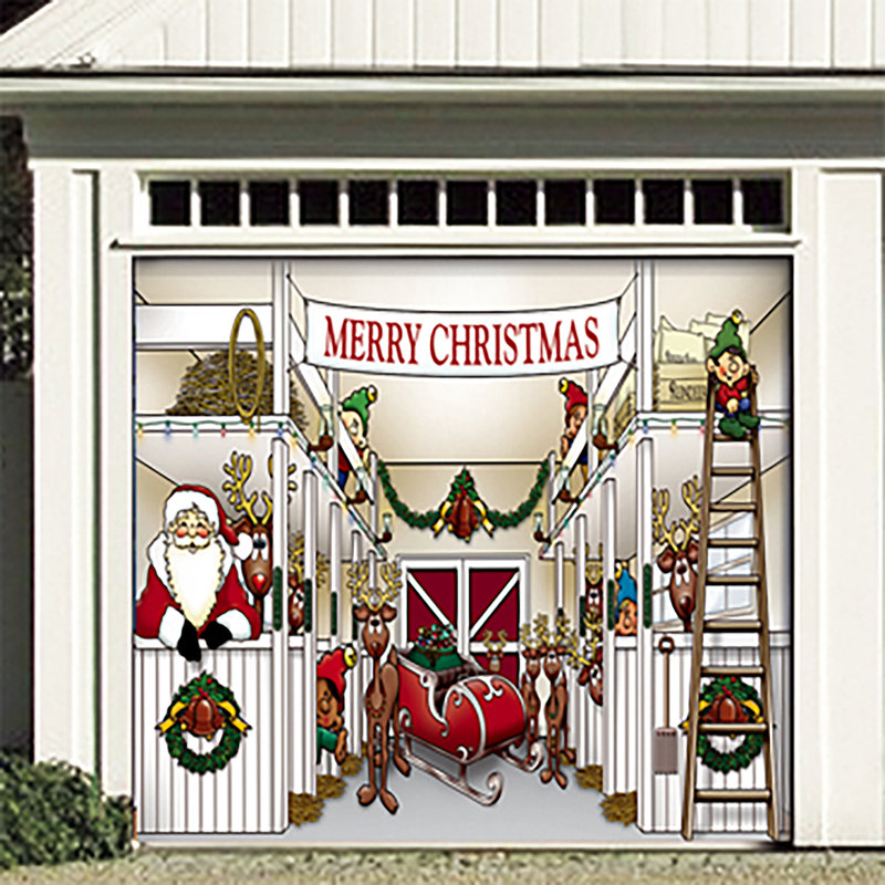 Bannière de porte de garage Santa's Reindeer Barn
