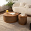 Table basse ronde en rotin avec rangement amovible, garniture en corde de chanvre tissée à la main, style boho-chic, parfaite pour les salons confortables et les espaces compacts