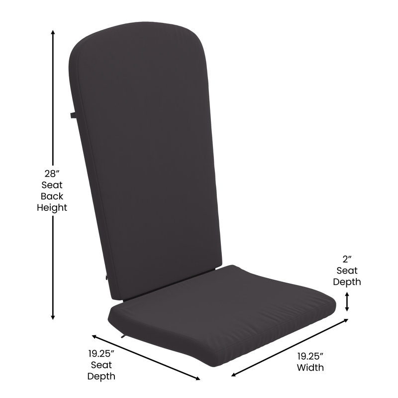 McEwensville All-Weather High Back Adirondack Chair Cushions, Gray