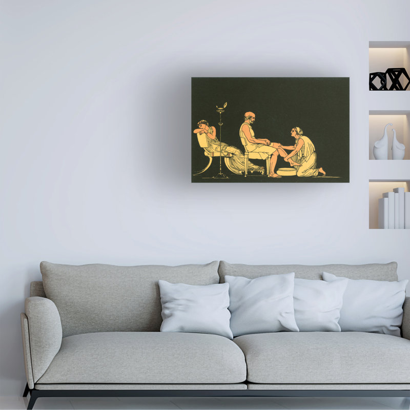 «John Flaxman Euryclea Discovers Ulysses», art sur toile, H 30 po x l 47 po