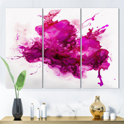 «Viva Magenta Secret Wispers III», reproduction sur toile 3 pièces