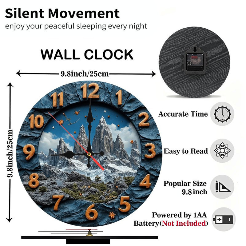 Horloge murale montagne