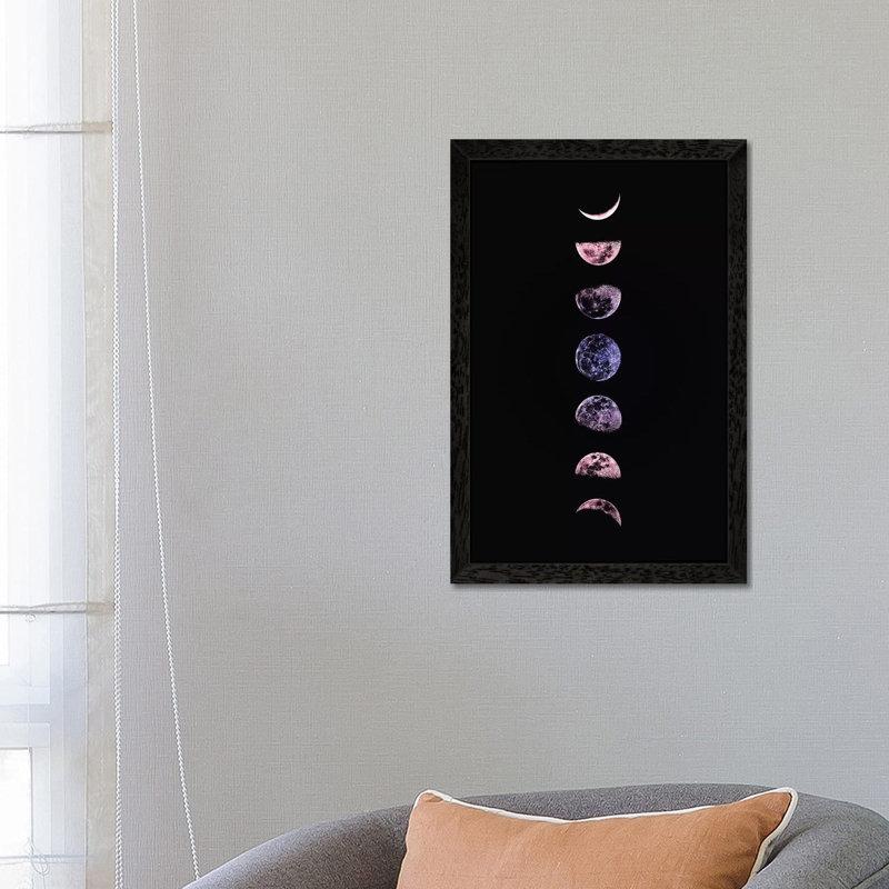 Moon Phases by Emanuela Carratoni - Print on Canvas, 66.04 cm H x 45.72 cm W, Black Framed