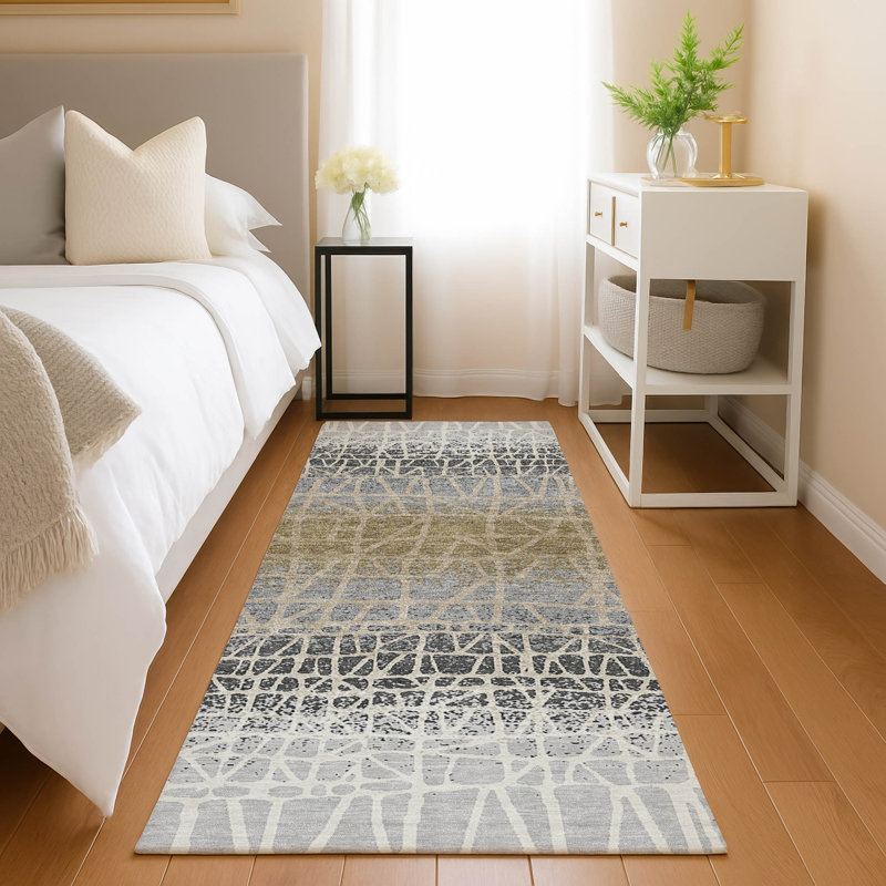Machine Washable Indoor/Outdoor Raemoore ACN2404 Geometric Rug, Runner 2'3" x 7'6"