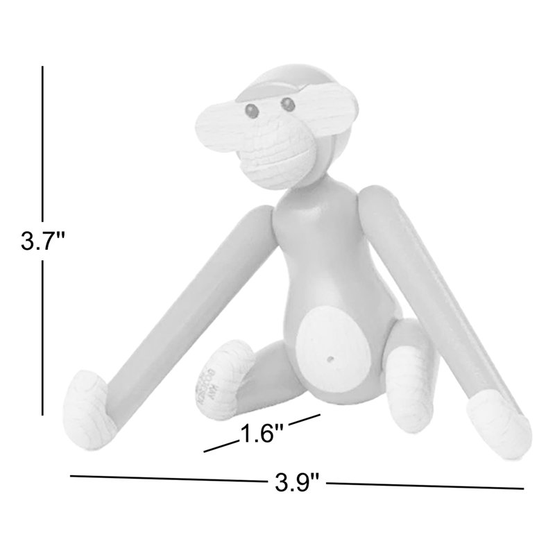 Mini Monkey Figurine, Vintage Blue