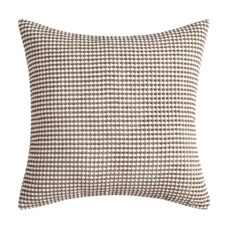 Coussin en velours côtelé deux tons, Gris, Polyester, 14"H x 20"W