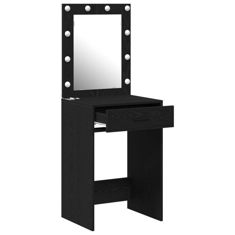 MDF, 50 X 41 X 135 Cm Mirror Vanity Table, Black Oak