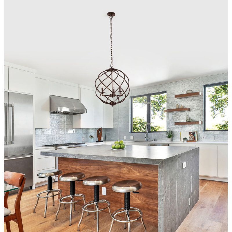 Isidoro 3 - Light Dimmable Globe Chandelier, Oil Rubbed Bronze