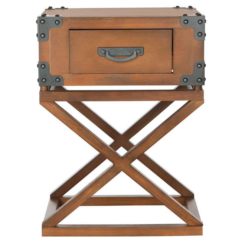 Thiessen End Table with Storage, Dark Brown