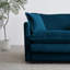 Canapé modulaire 4 places en chenille bleue avec mousse rembourrée et 2 repose-pieds revêtus d'ameublement