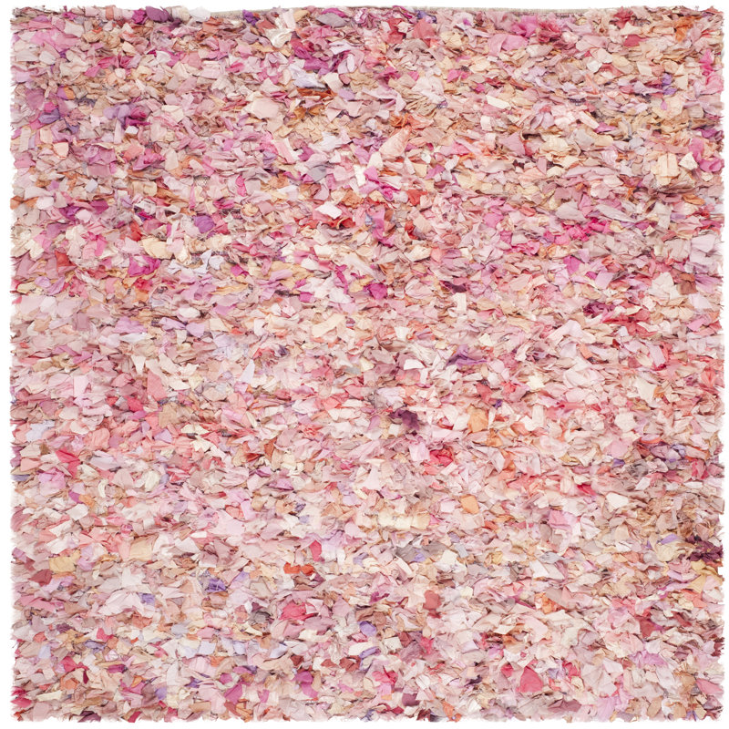 Tapis géométrique tissé à la main Godsey, Carré 6 pi