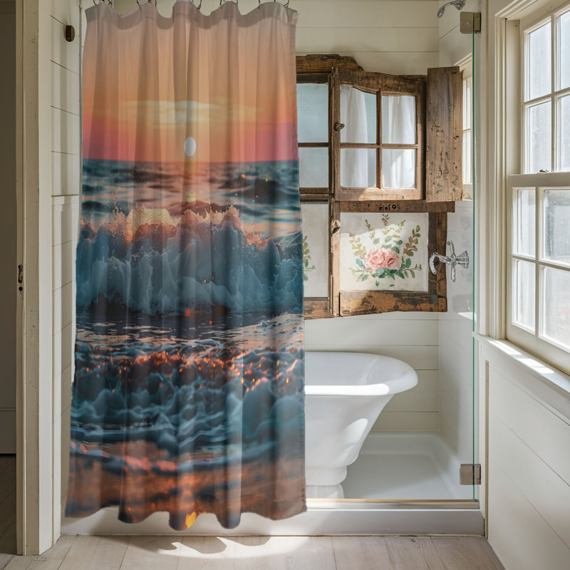 Rideau de douche Ocean Sunset Glow - Premium, H 74 po x l 71 po