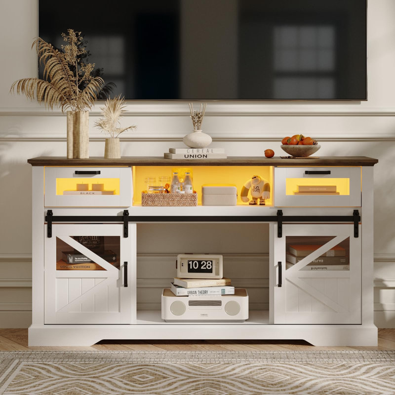 TV Stand For Televisions Up To 65 Inch With Adjustable Led Light