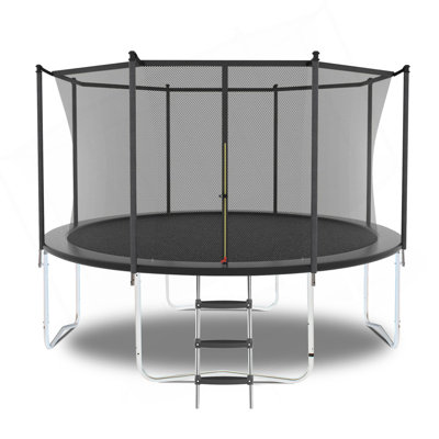 10FT Trampoline With Safety Enclosure Net, Outdoor Trampoline With Heavy Duty Jumping Mat And Spring Cover Padding For Kids And Adults