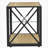Set Of 2 Modern End Table Nightstand For Bedroom & Living Room, Tempered Glass & Natural Wood MDF Top , Industrial Style Side Table-544744674