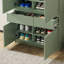 Buffet vert, armoire à chaussures élégante, armoire de rangement pour bureau à domicile avec 4 portes et 2 tiroirs pour le salon du couloir d'entrée