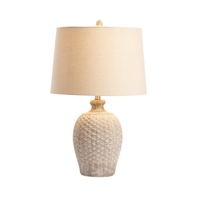 28.25" Ceramic Table Lamp With Cream Shade