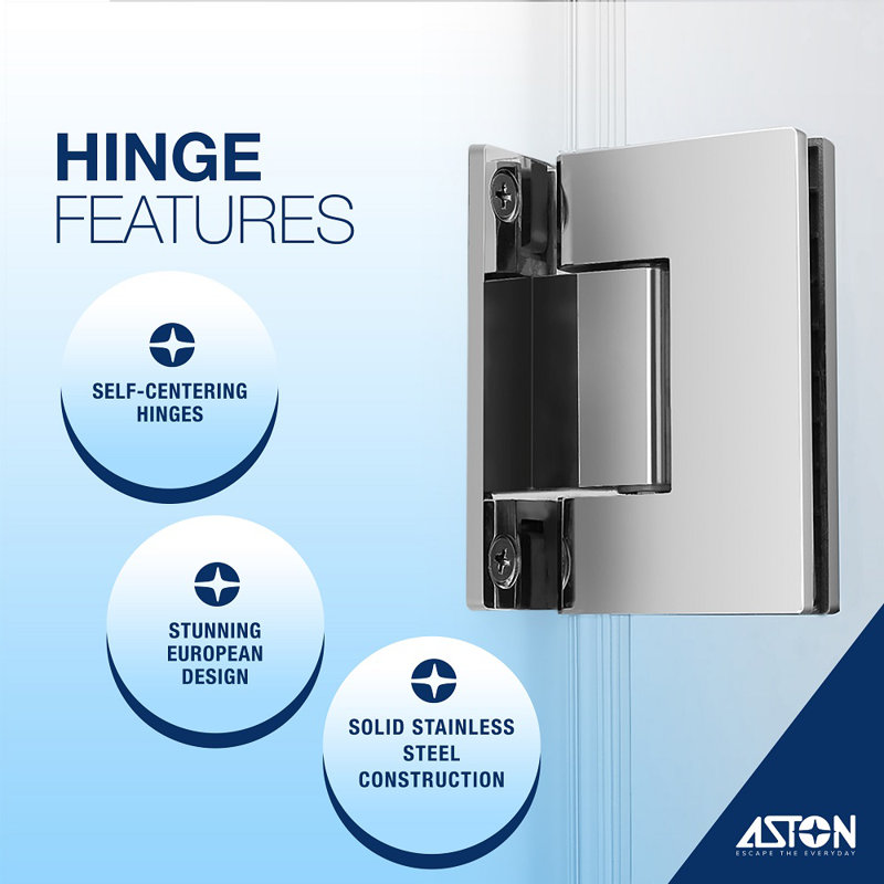 Nautis XL 80" Frameless Shower Door with Frosted Glass and Chrome Finish
