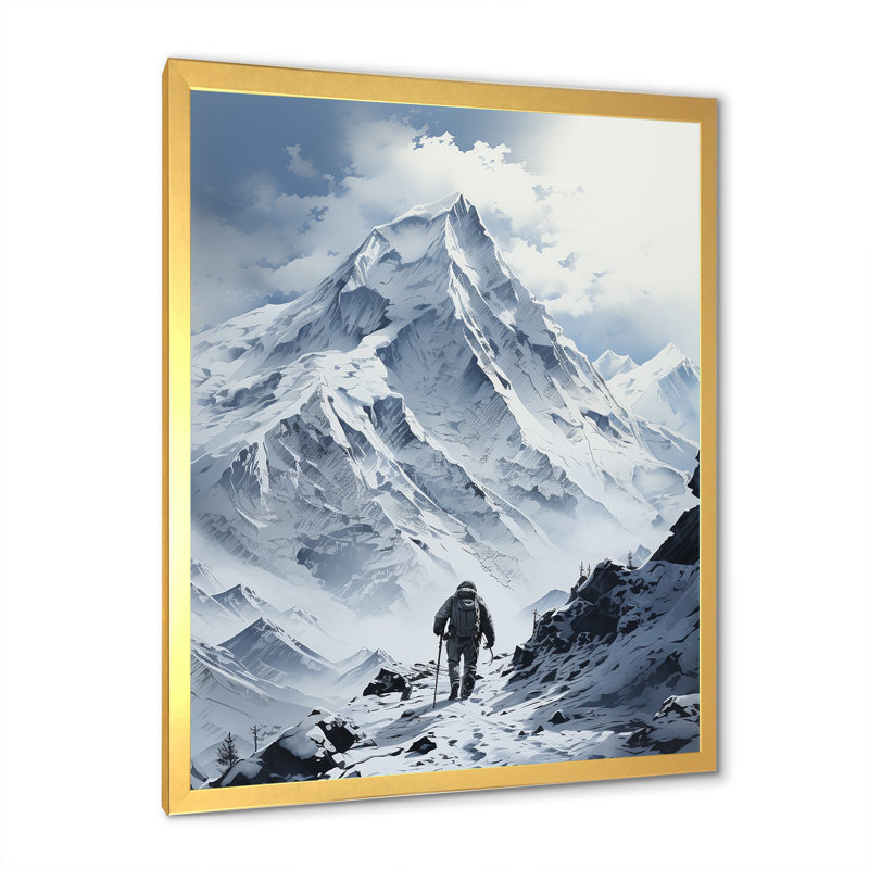 Montagnes françaises sur une impression sur toile, Cadre doré simple, H 32 po x l 24 po x P 1 po