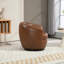 Fauteuil demi-tonneau rembourré pivotant avec rangement-1975871540