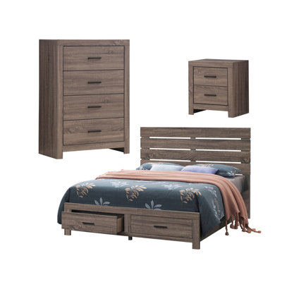 Ensemble de chambre avec lit à barreaux 3 pièces Lasater
