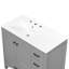 Meuble-lavabo gris 36 po avec lavabo en céramique, 2 portes d'armoire à fermeture en douceur, 5 tiroirs spacieux, salle de bain et lavabo 36 po Silent Operation Design