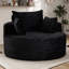 Fauteuil demi-tonneau rembourré en velours côtelé 49 po Lozena, chaise longue à compression ronde surdimensionnée, aucun assemblage requis-762915057-766904098