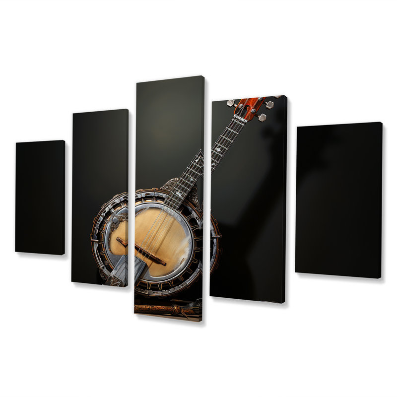 Chêne, banjo, résonances I, ensemble d'art mural