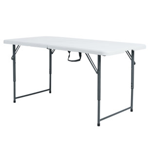 Peakform White 4-Foot Adjustable Fold-in-half Table
