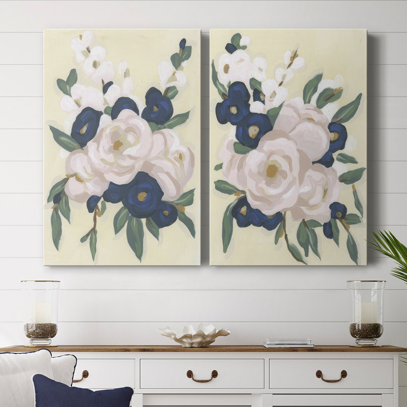 Garden Party Bouquet I-Premium, toile tendue avec châssis - Prêt à être accroché