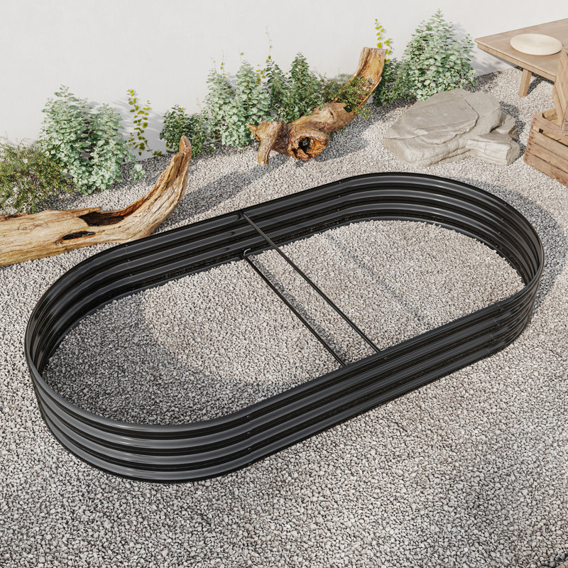 Large Black Metal Raised Planter Bed, 88.99"X44.61"X11.26", For Plants & Flowers, Rust- Construction, Stable Planting Platform Coating,