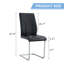Chaise en porte-à-faux rembourrée en similicuir Austwell Modern (ensemble de 4)-559699265-553536582