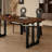 Quame Solid Wood Top Metal Base Dining Table-1360580628