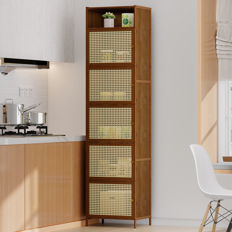170cm H x 43cm W Bamboo / Rattan Bookcase