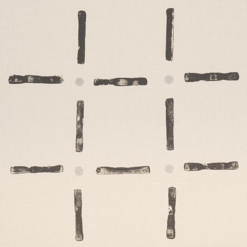 Schumacher X Caroline Z Hurley Drifting Grid Fabric, Black