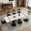 Ensemble de table de salle à manger 9 pièces Recline avec table de salle à manger extensible en pierre frittée de 110,23 po et 8 chaises en tissu-564613087-563794078