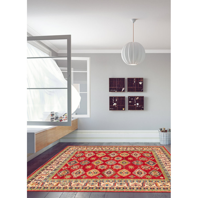 Tapis unique en laine noué à la main 6 pi 7 po x 9 pi 9 po nouvel âge Oberto