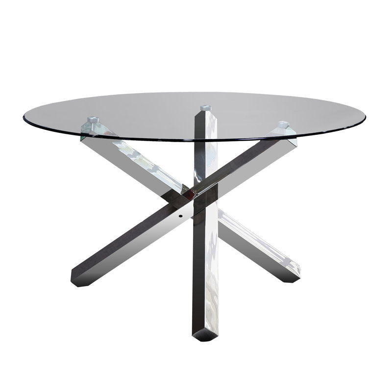 Shirag 54" Dining Table, Chrome