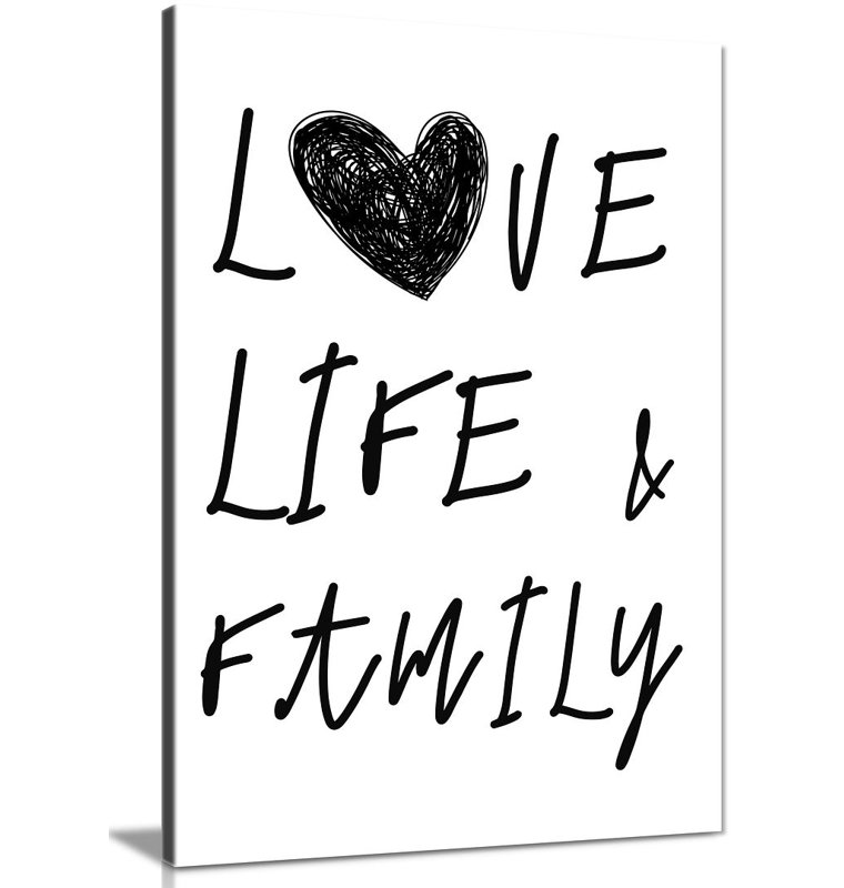 Love Life And Family - Wrapped Canvas Print, 31cm H x 20cm W