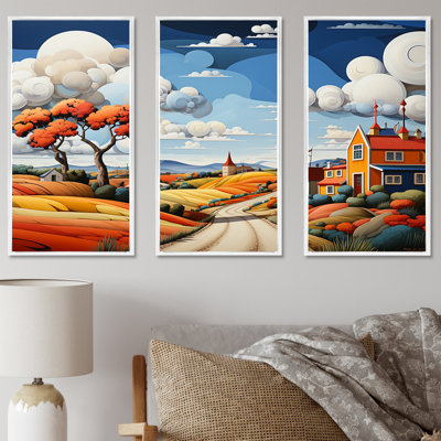 De Stijl Style County Side II - Countryside Wall Decor Set