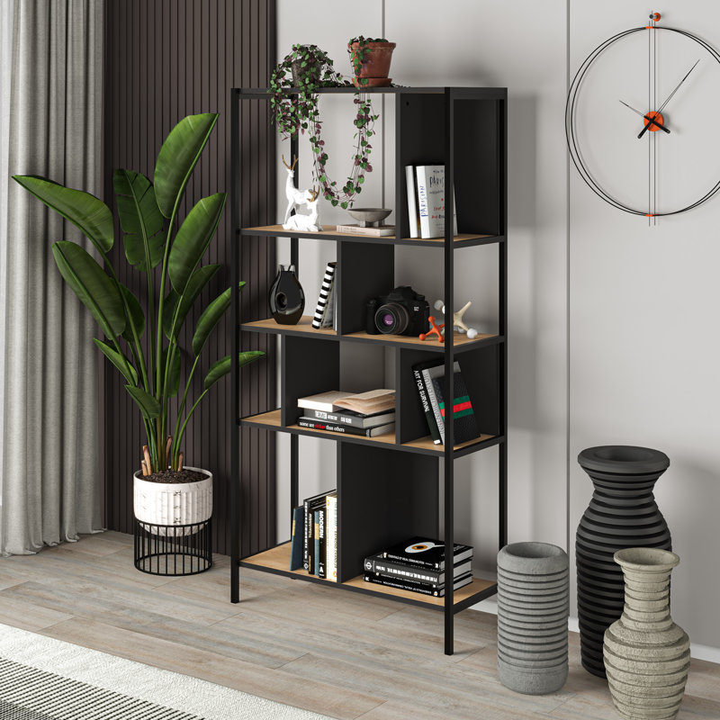 Ahlea 178cm H x 88cm W Metal Standard Bookcase