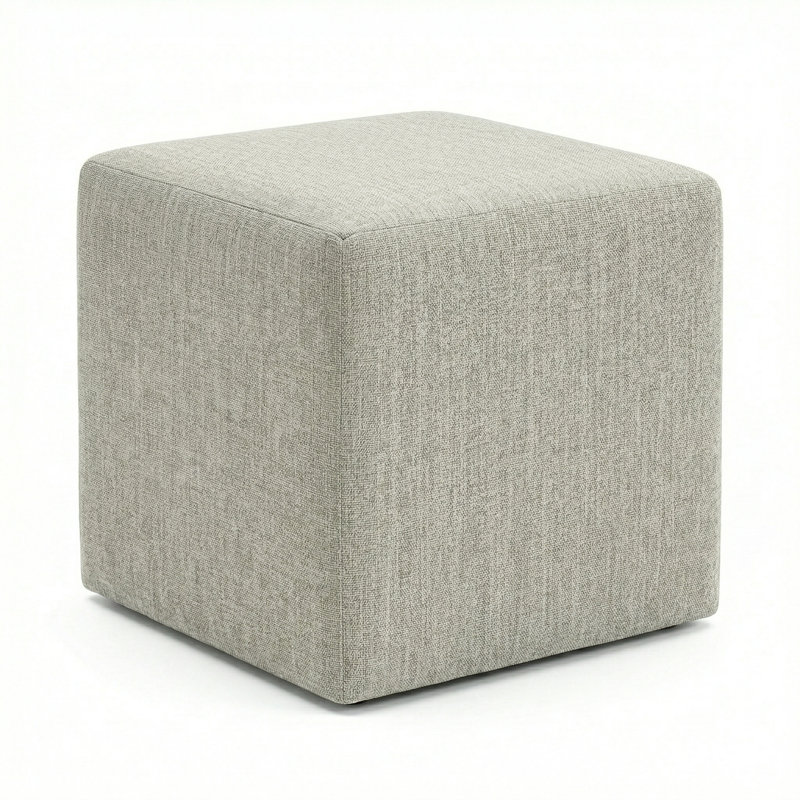 Berlin Gardens Lilly Hive 20" Square Pouf, Light Gray