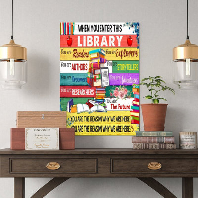 Canvas Wall Art Library Inspirational Quote Poster Design Poster Vintage Poster Print Home Decor