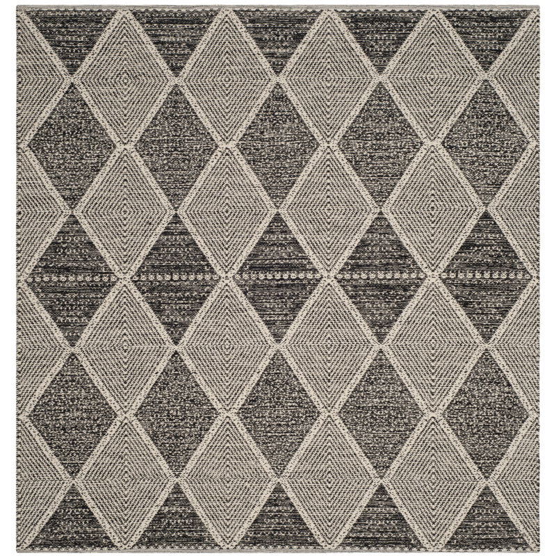 Bester Hand Woven Cotton Geometric Rug, Square 6'
