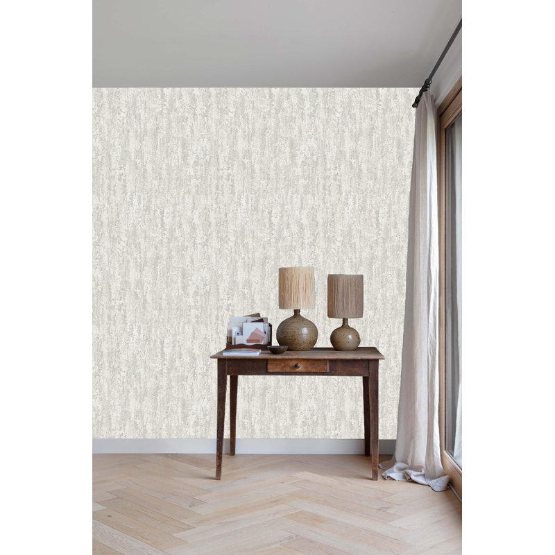 Rouleau de papier peint uni L 33 pi x l 21 po Refika, Blanc