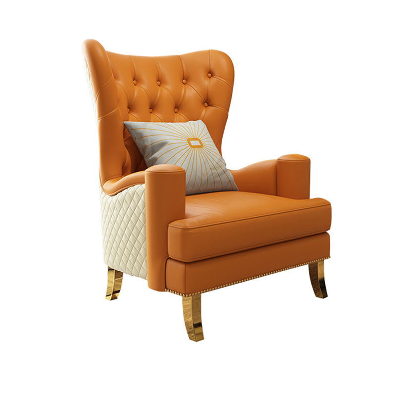 Fauteuil inclinable en similicuir Maksym, Similicuir orange Lakitra